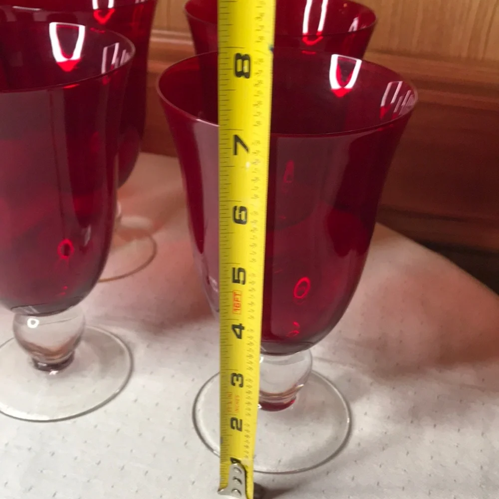 Lenox Holiday Gems Ruby Red Wine/Water Goblets - Set of 8 Vintage